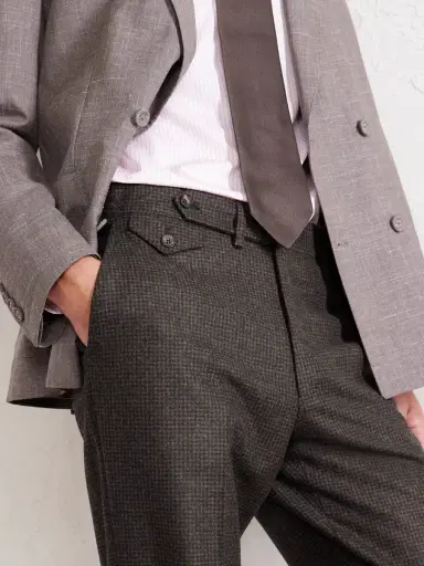 J. Mueser Waverly Straight-Leg Checked Virgin Wool Suit Trousers - Men | Thumbnail 5