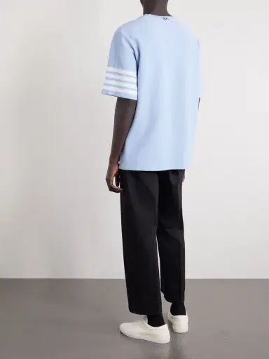 Thom Browne Striped Cotton-Piqué T-Shirt - Men | Thumbnail 4 Thom Browne Striped Cotton-Piqué T-Shirt - Men | Thumbnail 4