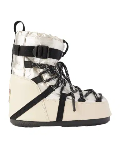 Moncler Grenoble + Moon Boot Icon Metallic Shell And Leather Snow Boots | Thumbnail 1
