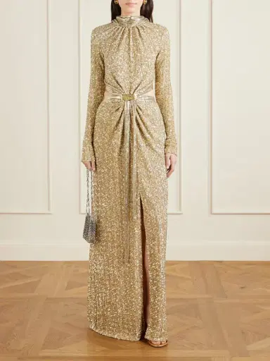 Rabanne Chainmail-trimmed Cutout Sequined Tulle Gown | Thumbnail 2