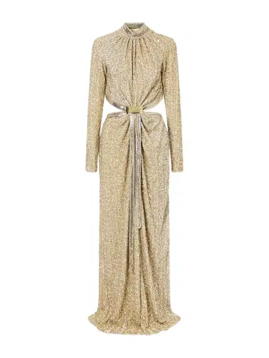 Rabanne Chainmail-trimmed Cutout Sequined Tulle Gown | Thumbnail 1
