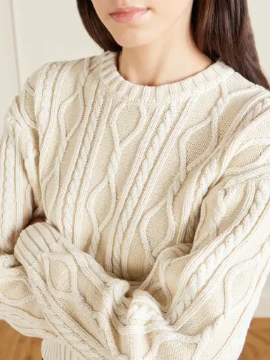 Jacquemus Amelo Cable-knit Cotton Sweater | Thumbnail 4 Jacquemus Amelo Cable-knit Cotton Sweater | Thumbnail 4