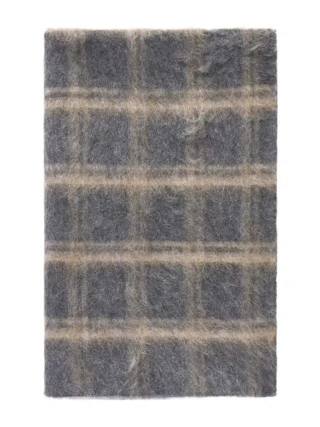 Checked Brushed-knit Scarf