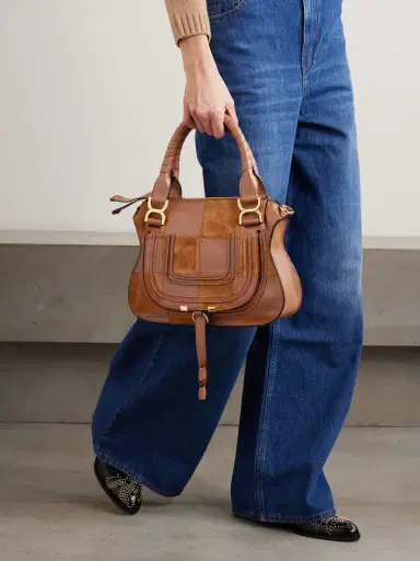 Chloé Marcie Patchwork Leather And Suede Shoulder Bag | Thumbnail 2 Chloé Marcie Patchwork Leather And Suede Shoulder Bag | Thumbnail 2