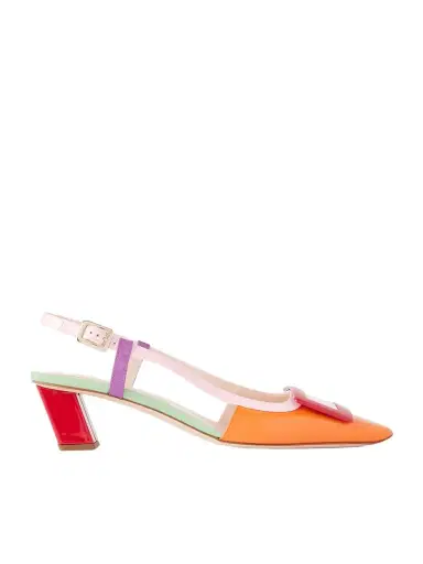 Roger Vivier Belle Vivier 45 Color-block Patent-leather Slingback Pumps | Thumbnail 1 Roger Vivier Belle Vivier 45 Color-block Patent-leather Slingback Pumps | Thumbnail 1