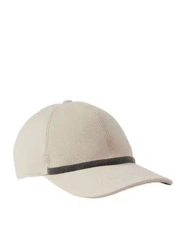 Brunello Cucinelli Bead-embellished Cotton-blend Twill Baseball Cap | Thumbnail 1
