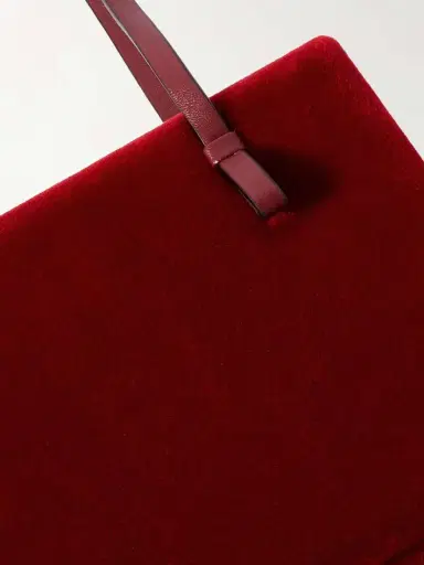TOTEME Cocktail Leather-trimmed Velvet Shoulder Bag | Thumbnail 4
