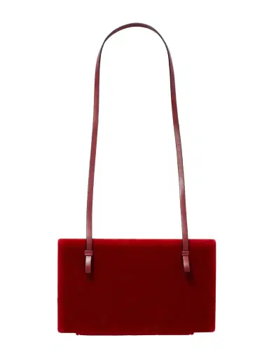 TOTEME Cocktail Leather-trimmed Velvet Shoulder Bag | Thumbnail 1