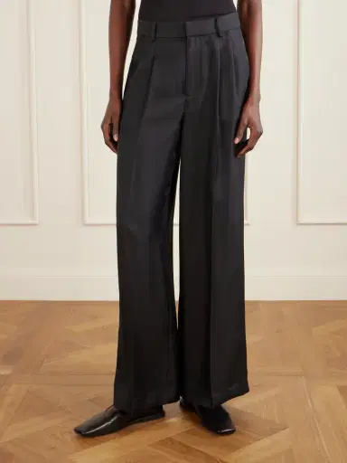 Lisa Yang Pleated Silk-twill Wide-leg Pants | Thumbnail 3 Lisa Yang Pleated Silk-twill Wide-leg Pants | Thumbnail 3