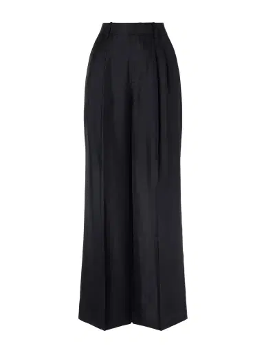 Lisa Yang Pleated Silk-twill Wide-leg Pants | Thumbnail 1 Lisa Yang Pleated Silk-twill Wide-leg Pants | Thumbnail 1