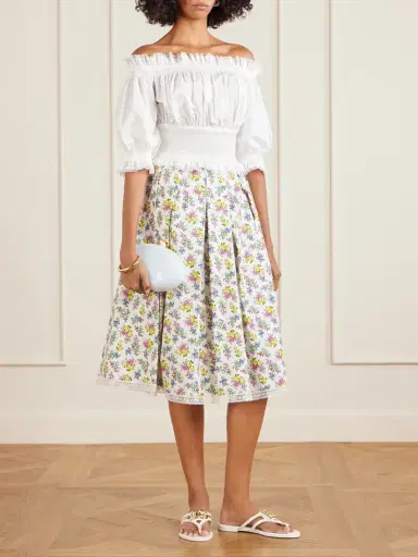 Dolce & Gabbana Pleated Floral-print Cotton-poplin Midi Skirt | Thumbnail 2 Dolce & Gabbana Pleated Floral-print Cotton-poplin Midi Skirt | Thumbnail 2
