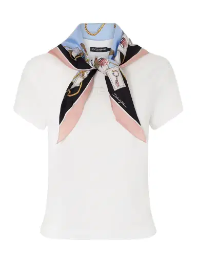 Dolce & Gabbana Silk-trimmed Cotton-blend Jersey T-shirt | Thumbnail 1