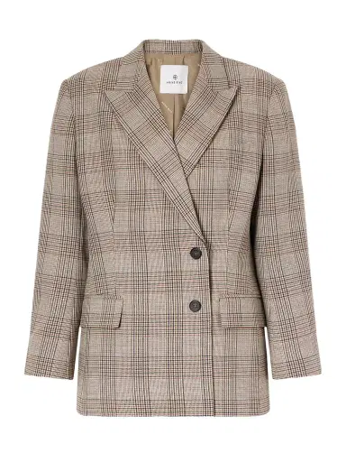 Anine Bing Aretha Checked Wool Blazer | Thumbnail 1 Anine Bing Aretha Checked Wool Blazer | Thumbnail 1