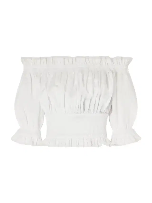 Off-the-shoulder Lace-trimmed Shirred Cotton-blend Poplin Top