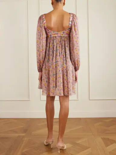 Dolce & Gabbana Lace-trimmed Floral-print Silk-blend Satin And Chiffon Mini Dress | Thumbnail 3 Dolce & Gabbana Lace-trimmed Floral-print Silk-blend Satin And Chiffon Mini Dress | Thumbnail 3