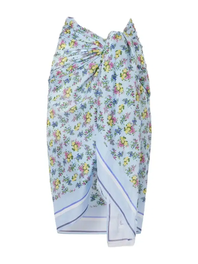 Floral-print Fringed Cotton-voile Coverup