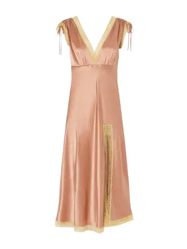 Eres Sophistiquée Lace-trimmed Silk-satin Nightdress | Thumbnail 1 Eres Sophistiquée Lace-trimmed Silk-satin Nightdress | Thumbnail 1