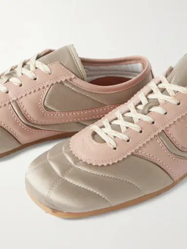 Dries Van Noten Leather-trimmed Paneled Satin Sneakers | Thumbnail 4 Dries Van Noten Leather-trimmed Paneled Satin Sneakers | Thumbnail 4