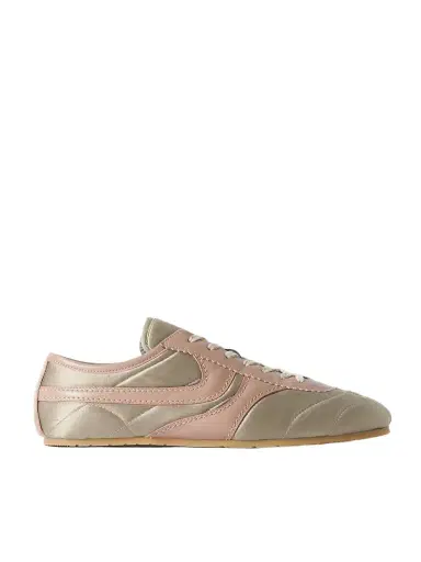 Dries Van Noten Leather-trimmed Paneled Satin Sneakers | Thumbnail 1 Dries Van Noten Leather-trimmed Paneled Satin Sneakers | Thumbnail 1