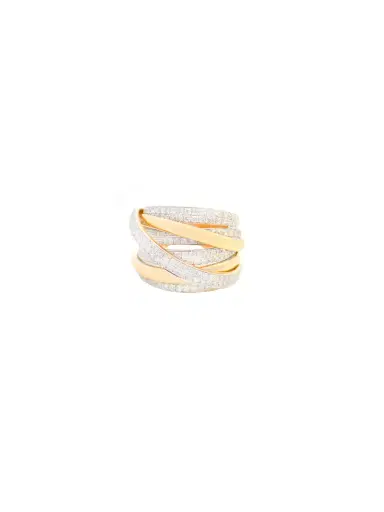 Wish Fine Jewelry 1.60ct Diamond 14K Gold Crossover Statement Ring | Thumbnail 1 Wish Fine Jewelry 1.60ct Diamond 14K Gold Crossover Statement Ring | Thumbnail 1