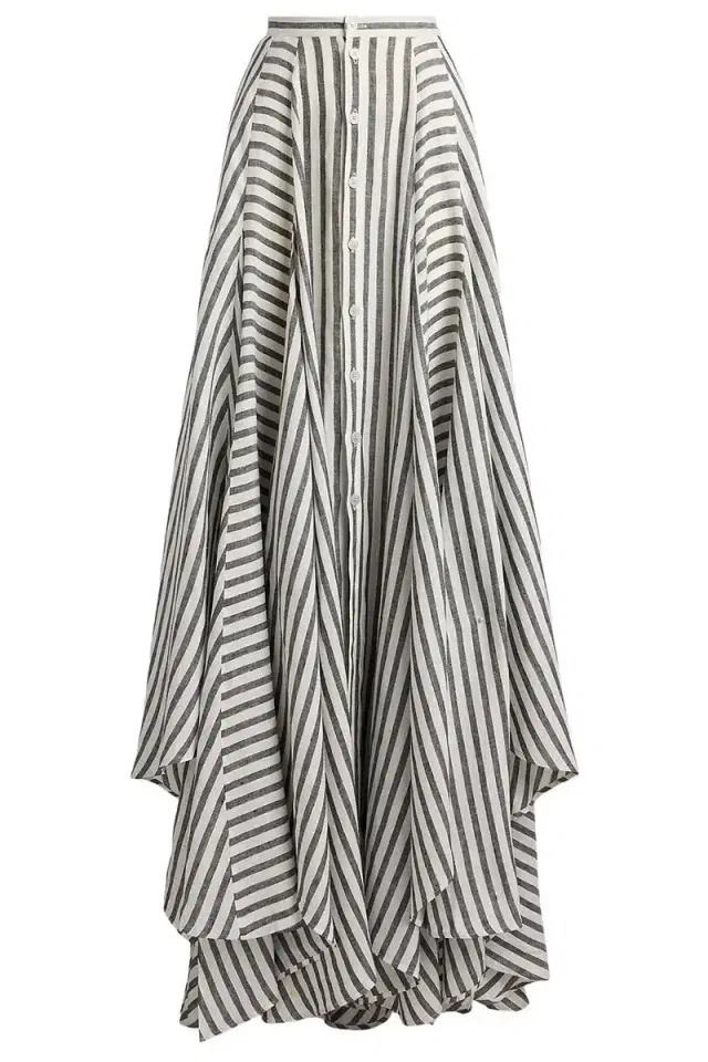 Umbrella Stripe Maxi Skirt