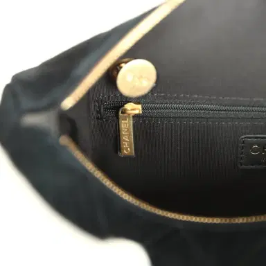 Chanel Chanel Small Bowling Bag Black Suede Antique Gold Hardware | Thumbnail 10