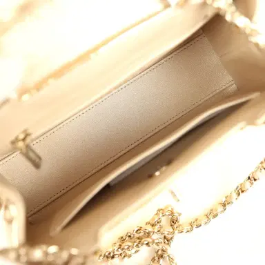 Chanel Chanel Small Kelly Shopper Light Gold Metallic Mirror Calfskin Light Gold Hardware | Thumbnail 8