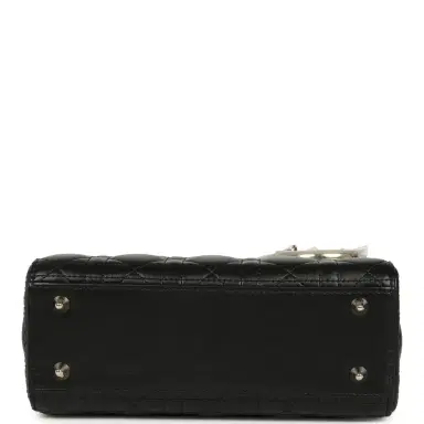 Dior Christian Dior Small Lady Dior Bag Black Cannage Lambskin and Multicolor Python Light Gold Hardware | Thumbnail 6