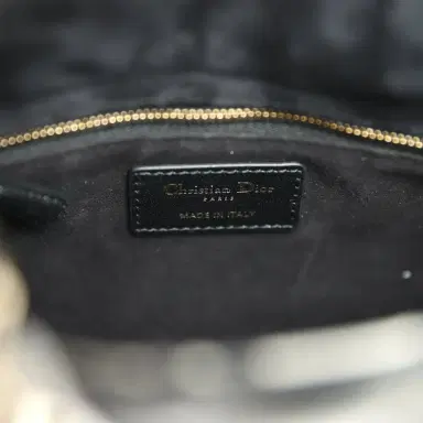 Dior Christian Dior Small Lady Dior Bag Black Cannage Lambskin and Multicolor Python Light Gold Hardware | Thumbnail 9