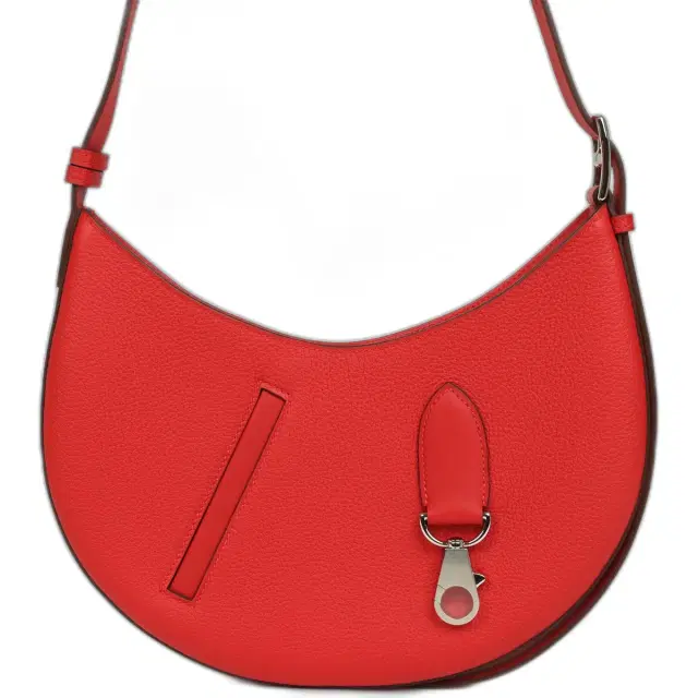 HERMÈS Hermes P'tit Arcon Bag Rouge Radieux Togo and Swift Palladium Hardware