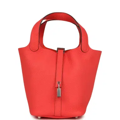 HERMÈS Hermes Picotin Lock 18 Rose Texas Clemence Palladium Hardware | Thumbnail 1