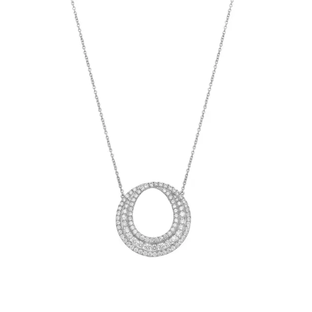 Memoire Mémoire 18K White Gold Diamond Infinity Circle Necklace by The Solist
