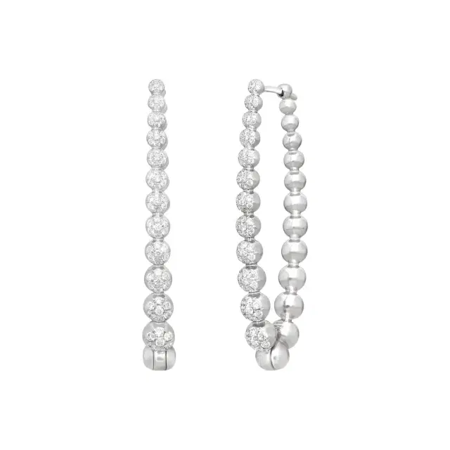 Mémoire Golden Bubbles 18K White Gold Diamond Oval Earrings by The Solist