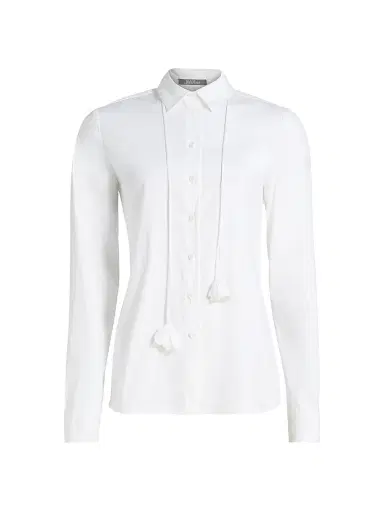 Lela Rose Women's Drop Flower Cotton Poplin Shirt - White | Thumbnail 1 Lela Rose Women's Drop Flower Cotton Poplin Shirt - White | Thumbnail 1