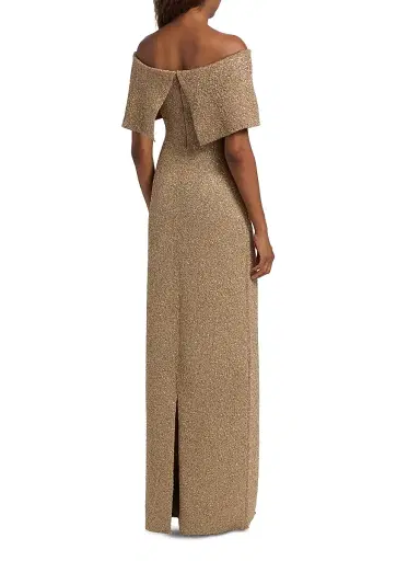 Lela Rose Women's Deedie Sequined Knit Off-Shoulder Gown | Thumbnail 5