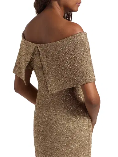Lela Rose Women's Deedie Sequined Knit Off-Shoulder Gown | Thumbnail 6