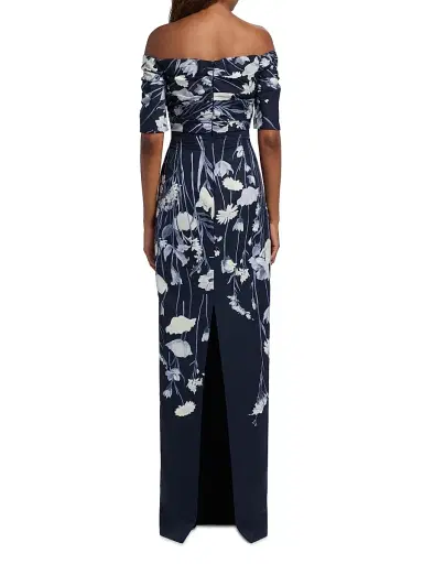 Lela Rose Women's Floral Faille Off-The-Shoulder Gown | Thumbnail 5 Lela Rose Women's Floral Faille Off-The-Shoulder Gown | Thumbnail 5