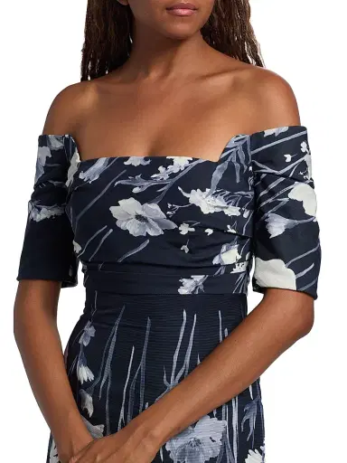 Lela Rose Women's Floral Faille Off-The-Shoulder Gown | Thumbnail 6 Lela Rose Women's Floral Faille Off-The-Shoulder Gown | Thumbnail 6