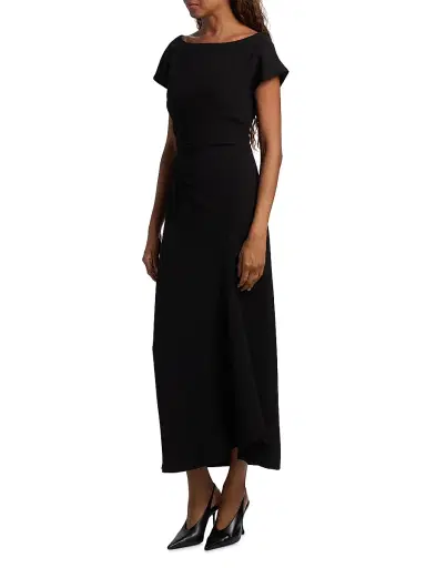 Lela Rose Women's Cascade Fluid Crêpe Midi-Dress | Thumbnail 4