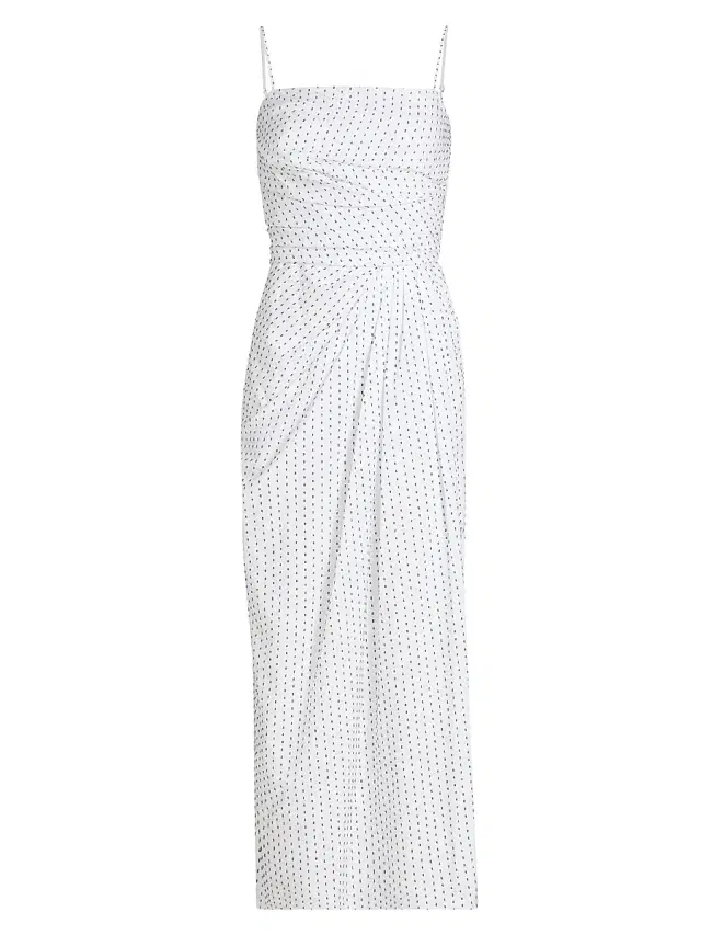 Adam Lippes Women's Cari Printed Cotton Midi-Dress - White Ink