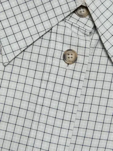Brandon Maxwell Women's The Harvey Checked Cotton Boyfriend Shirt - Cool Grey - Size Small | Thumbnail 7