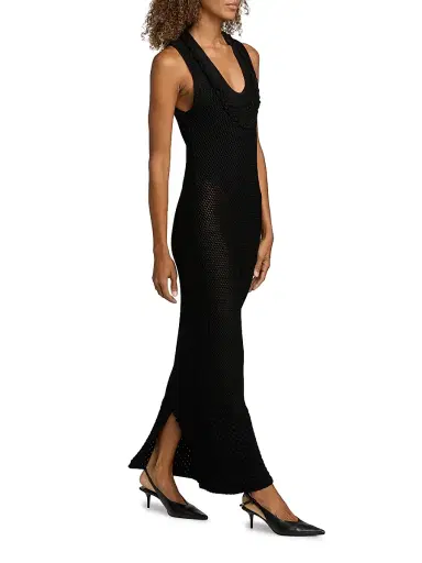 Brandon Maxwell Women's The Lou Lou Net Stitch Maxi Dress - Black - Size XS | Thumbnail 2 Brandon Maxwell Women's The Lou Lou Net Stitch Maxi Dress - Black - Size XS | Thumbnail 2