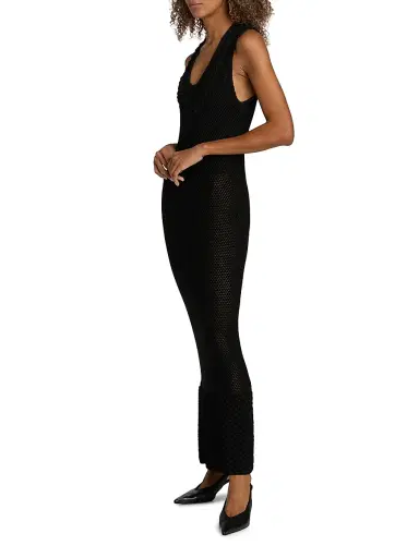 Brandon Maxwell Women's The Lou Lou Net Stitch Maxi Dress - Black - Size XS | Thumbnail 4 Brandon Maxwell Women's The Lou Lou Net Stitch Maxi Dress - Black - Size XS | Thumbnail 4