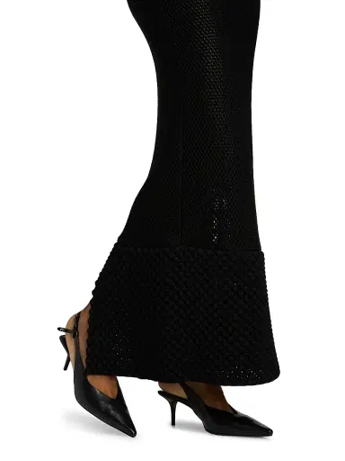 Brandon Maxwell Women's The Lou Lou Net Stitch Maxi Dress - Black - Size XS | Thumbnail 6 Brandon Maxwell Women's The Lou Lou Net Stitch Maxi Dress - Black - Size XS | Thumbnail 6