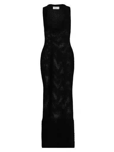 Brandon Maxwell Women's The Lou Lou Net Stitch Maxi Dress - Black - Size XS | Thumbnail 1 Brandon Maxwell Women's The Lou Lou Net Stitch Maxi Dress - Black - Size XS | Thumbnail 1