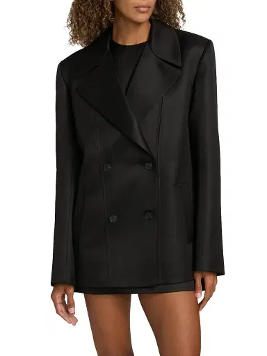 Brandon Maxwell Women's The Elliot Double Breasted Evening Jacket - Black - Size 8 | Thumbnail 3 Brandon Maxwell Women's The Elliot Double Breasted Evening Jacket - Black - Size 8 | Thumbnail 3