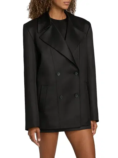 Brandon Maxwell Women's The Elliot Double Breasted Evening Jacket - Black - Size 8 | Thumbnail 4 Brandon Maxwell Women's The Elliot Double Breasted Evening Jacket - Black - Size 8 | Thumbnail 4