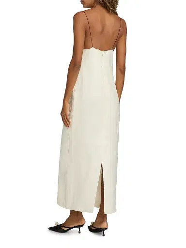 Brandon Maxwell Women's The Bridges Mixed Media Maxi Dress - Cream Black - Size 10 | Thumbnail 5