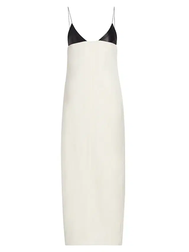 Brandon Maxwell Women's The Bridges Mixed Media Maxi Dress - Cream Black