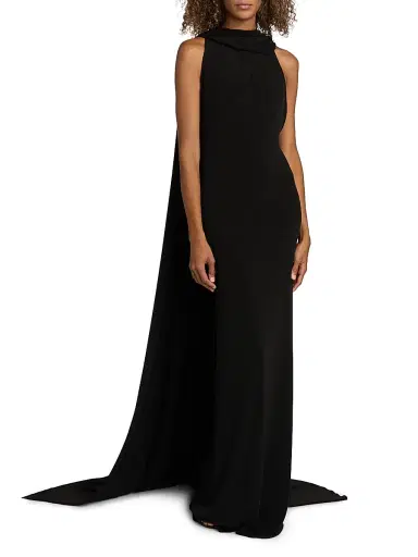 Brandon Maxwell Women's The Presley Draped Gown - Black - Size 4 | Thumbnail 2 Brandon Maxwell Women's The Presley Draped Gown - Black - Size 4 | Thumbnail 2